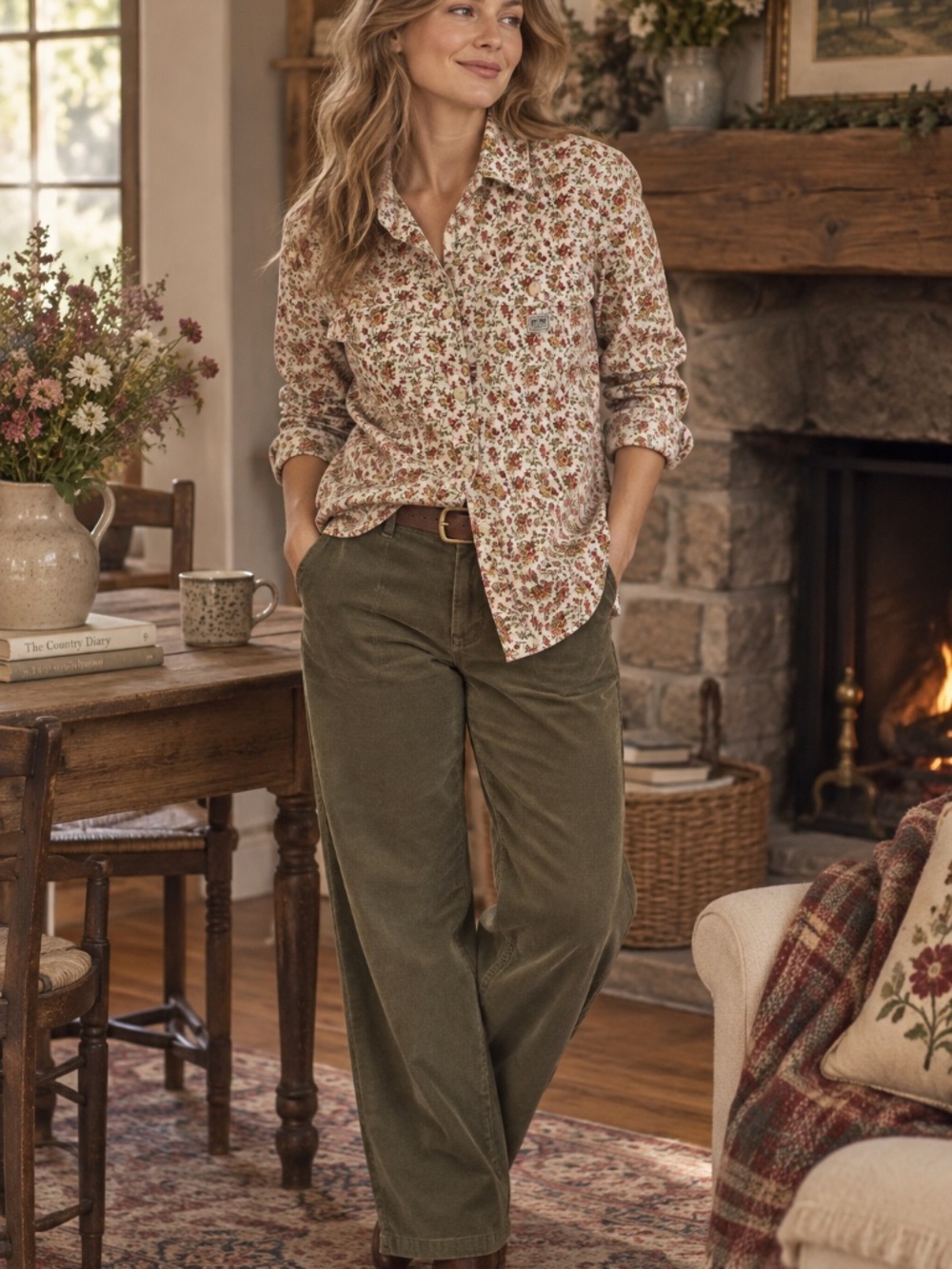 Ralph Lauren Denim & Supply ditsy floral button down shirt S boyfriend preppy